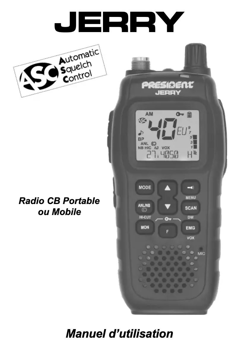 Image de la première page du manuel de l'appareil JERRY