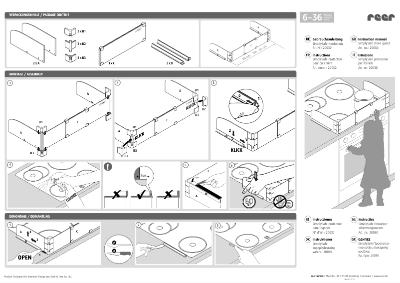 Page 1 de la notice Manuel utilisateur Reer SimplySafe 20030