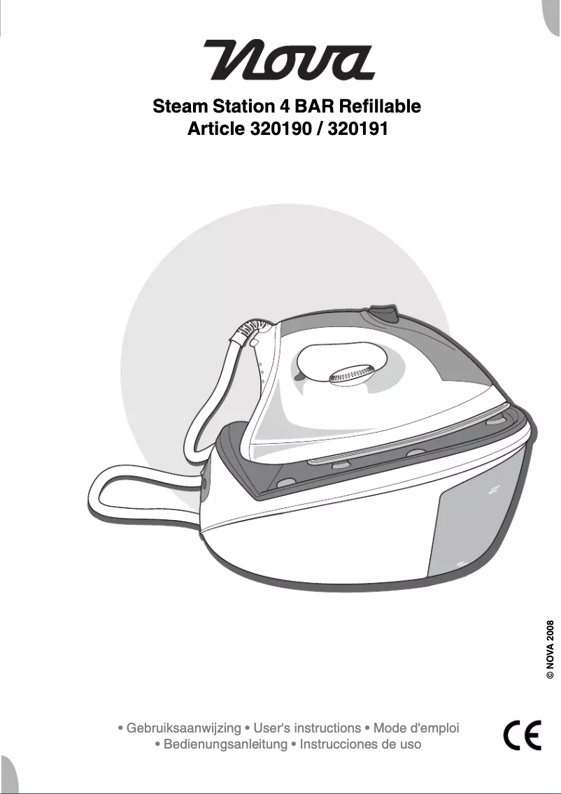Page 1 de la notice Manuel utilisateur Nova Steam Station 4 BAR Refillable 320191