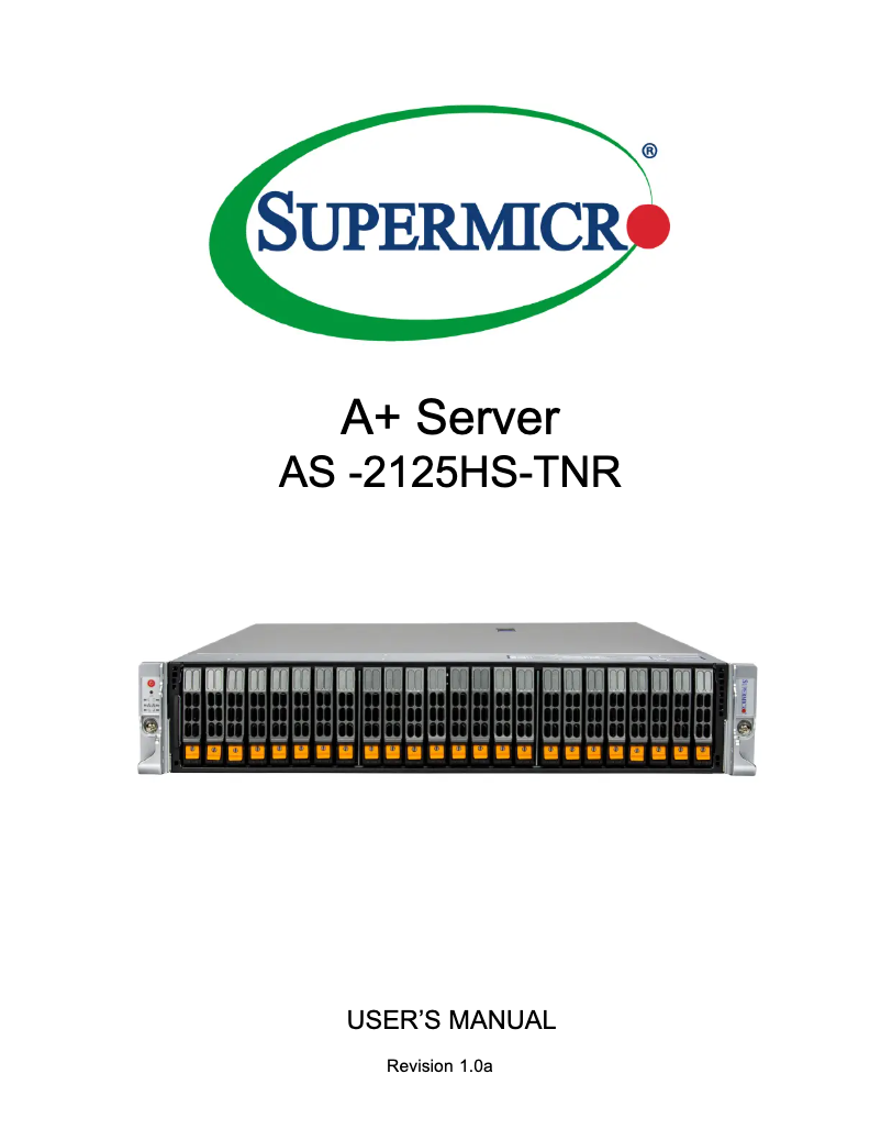 Image de la première page du manuel de l'appareil SuperServer AS-2125HS-TNR