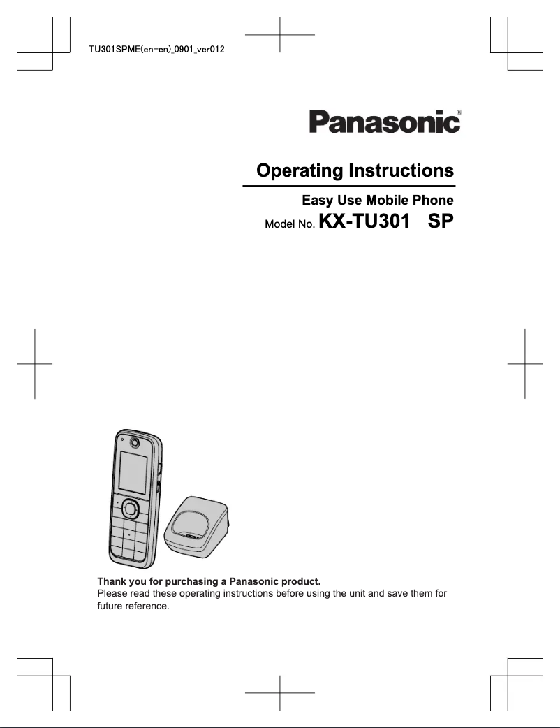 Página 1 del manual Manual de usuario Panasonic KX-TU301SPME