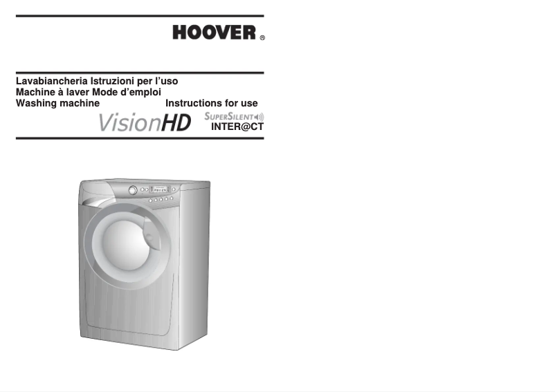 Page n°1 - Manuel utilisateur Hoover VHD 166 ZI-88S