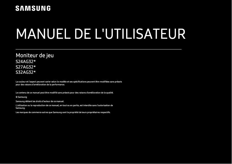 Page 1 de la notice Manuel utilisateur Samsung S32AG320NN