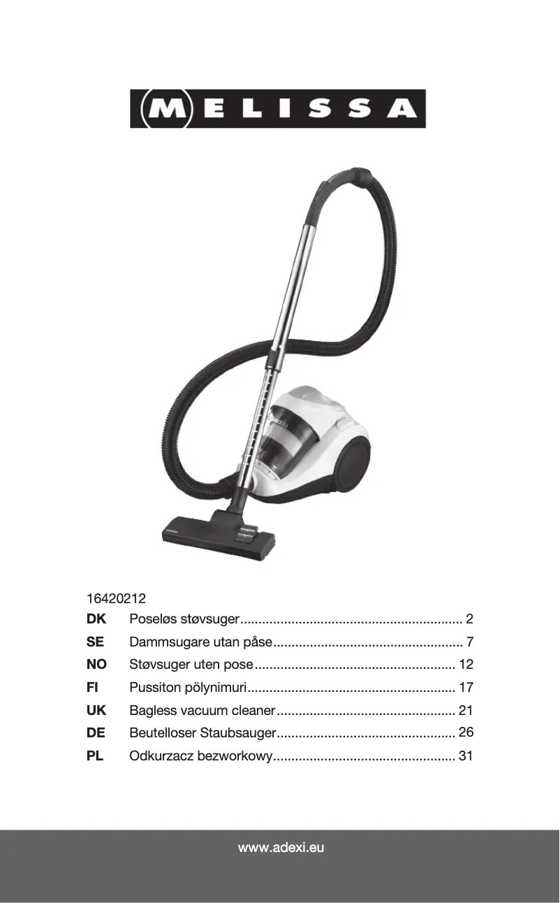 Página 1 del manual Manual de usuario Melissa 16420212