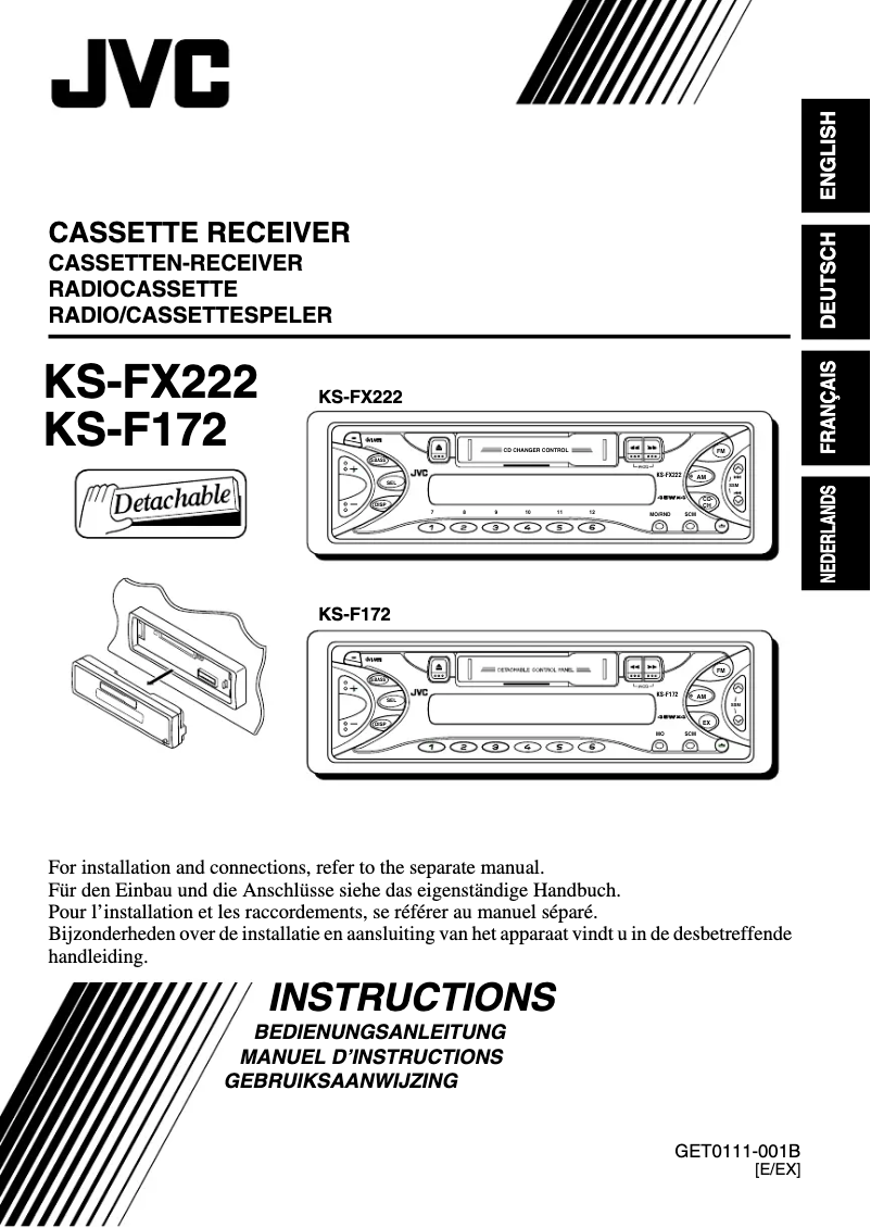 Page 1 de la notice Manuel utilisateur JVC KS-F172