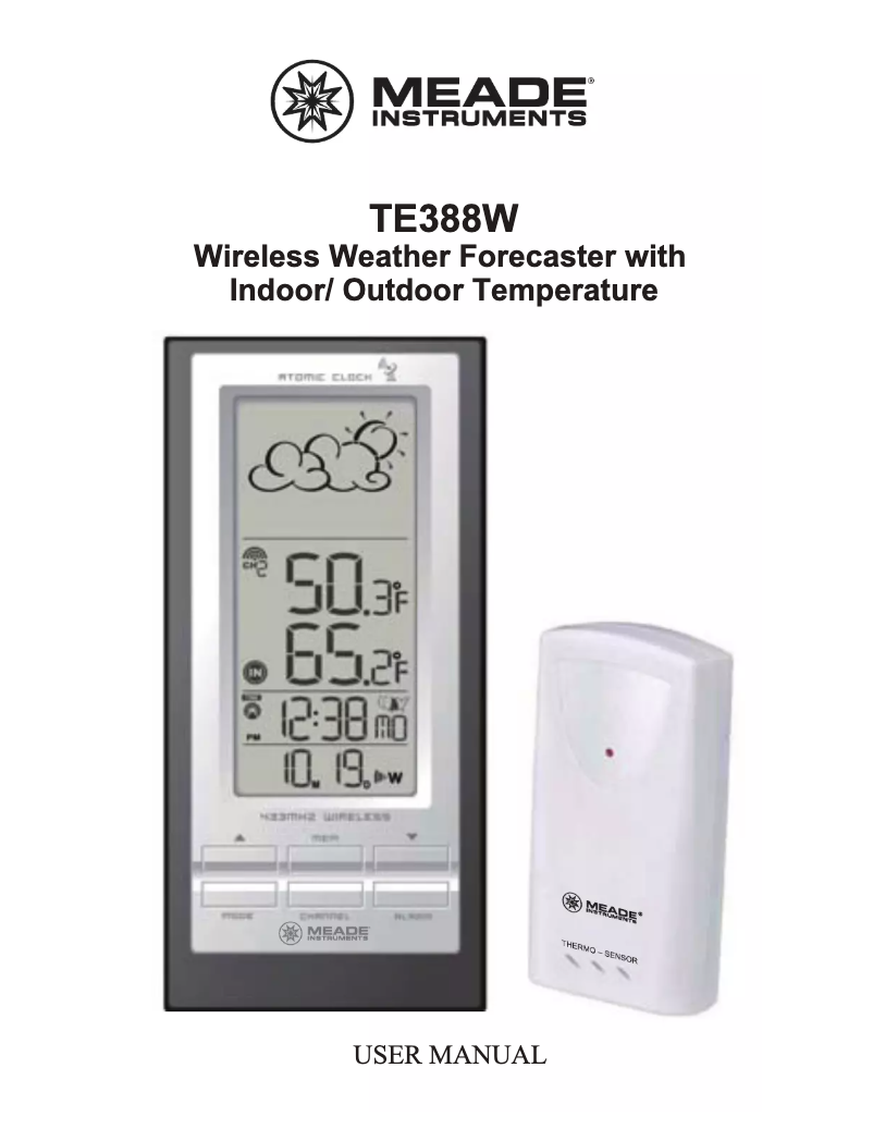 Page n°1 - Manuel utilisateur Meade TE388W