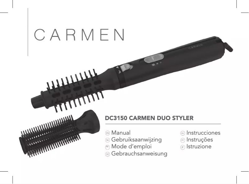 Page 1 of the manual Instruction Manual Carmen Duo Styler DC3150