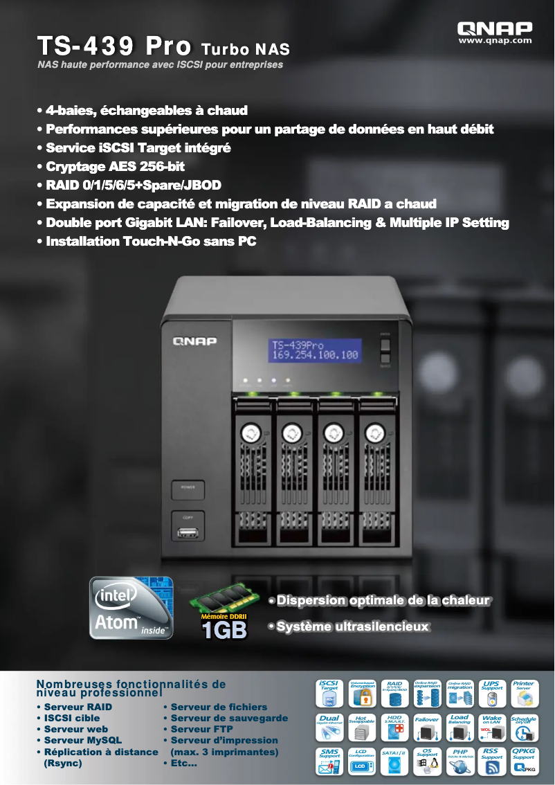 Page n°1 - Fiche technique QNAP TS-439 Pro