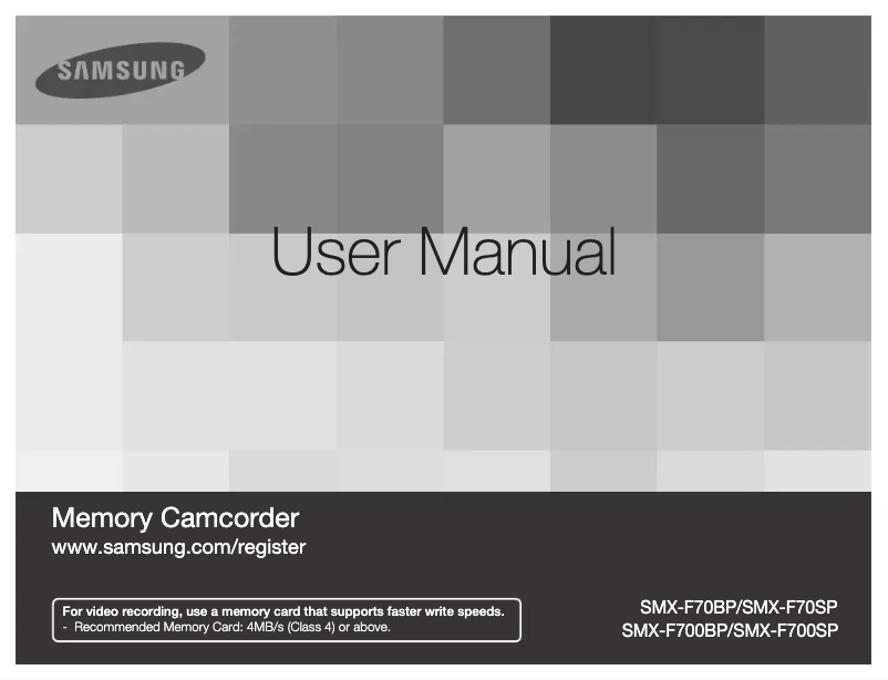 Page 1 de la notice Manuel utilisateur Samsung SMX-F700BP