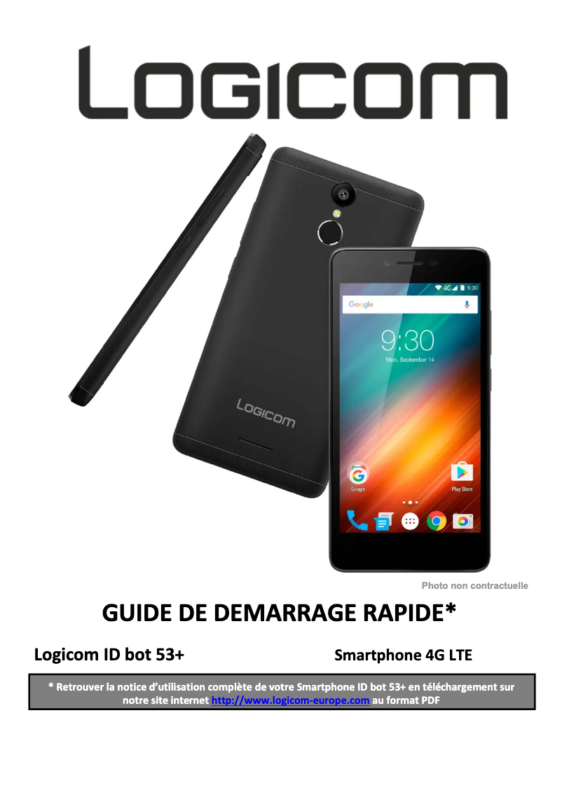Page 1 de la notice Manuel utilisateur Logicom ID Bot 53+