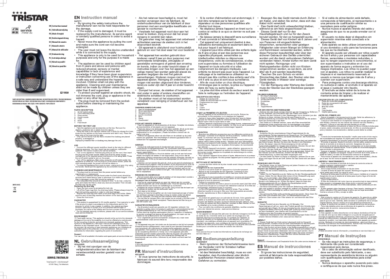 Page 1 de la notice Manuel utilisateur TriStar SZ-1930