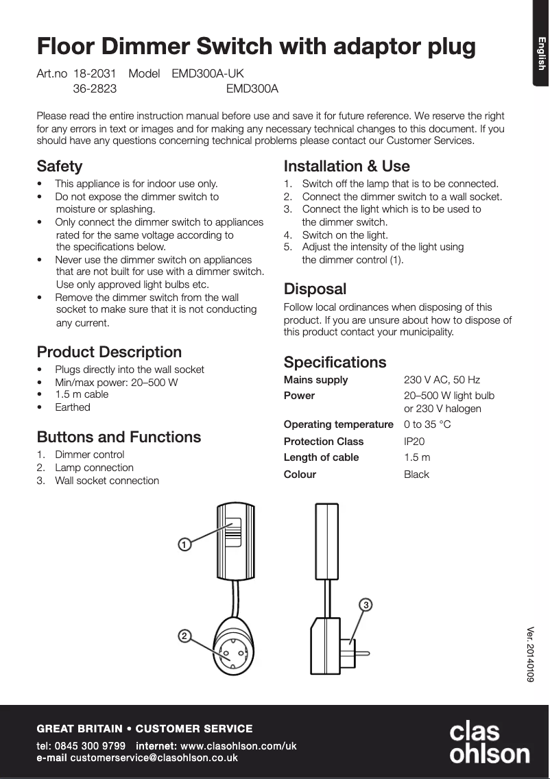 Page 1 de la notice Manuel utilisateur GAO EMD300A