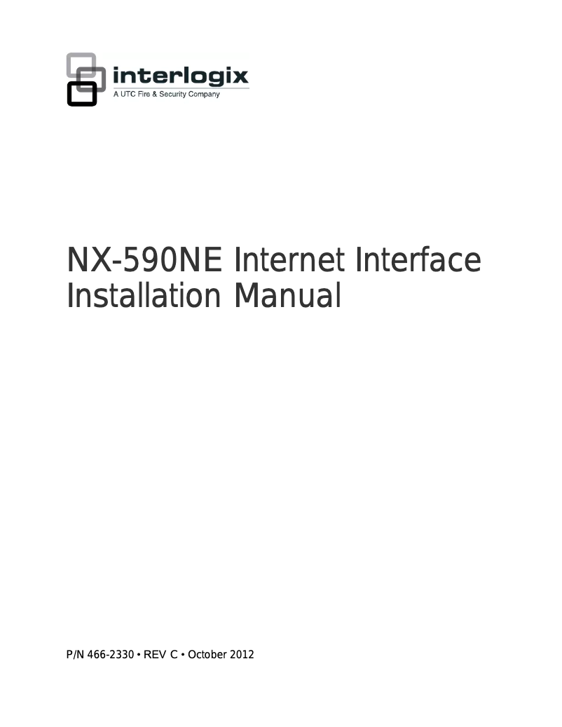 Page 1 de la notice Manuel utilisateur Interlogix NX-590NE