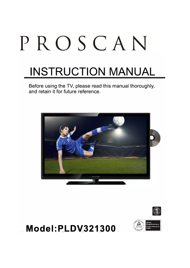 Page n°1 - Manuel utilisateur Proscan PLDV321300