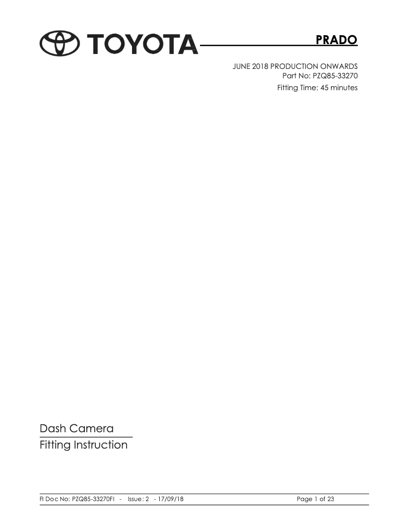 Page 1 de la notice Manuel utilisateur Toyota Prado