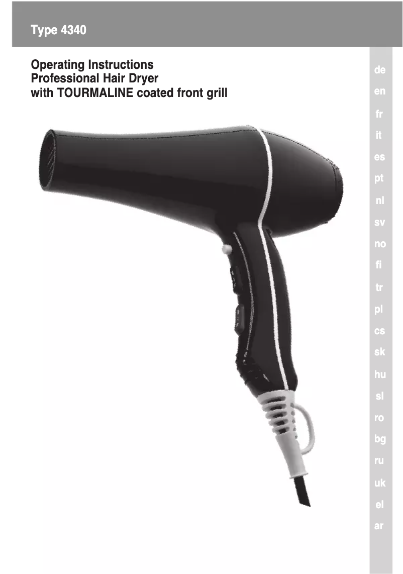 Page 1 de la notice Manuel utilisateur Wahl Power Dry PD5439