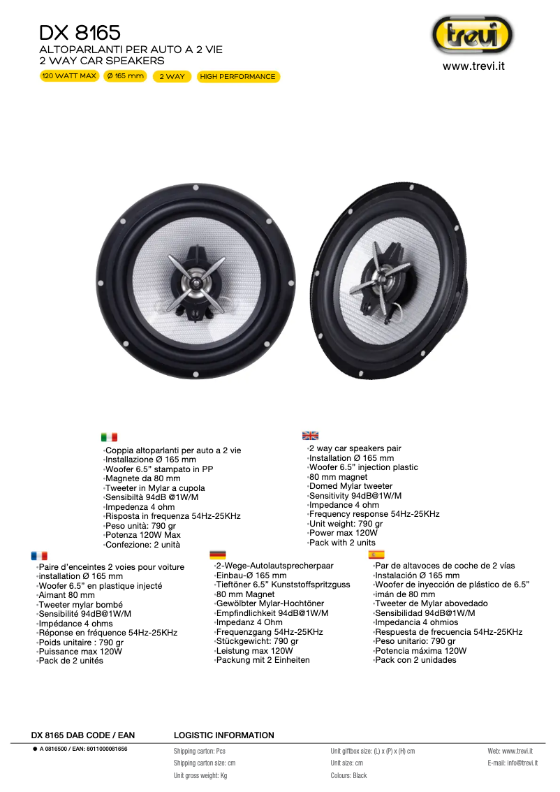 Page n°1 - Manuel utilisateur Trevi DX 8165