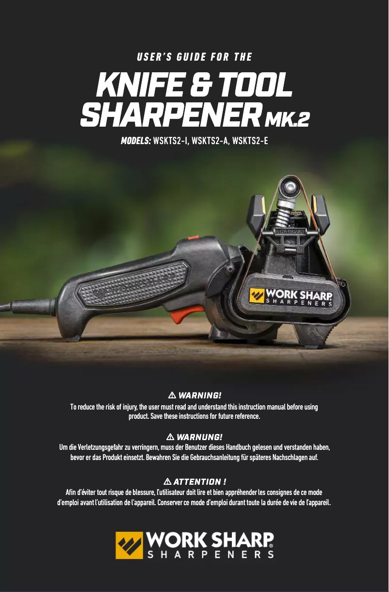 Page 1 de la notice Manuel utilisateur Work Sharp SHARPENER MK.2