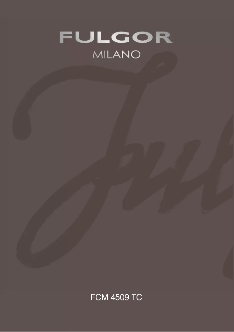 Page n°1 - Manuel utilisateur Fulgor Milano FCM 4509 TC WH