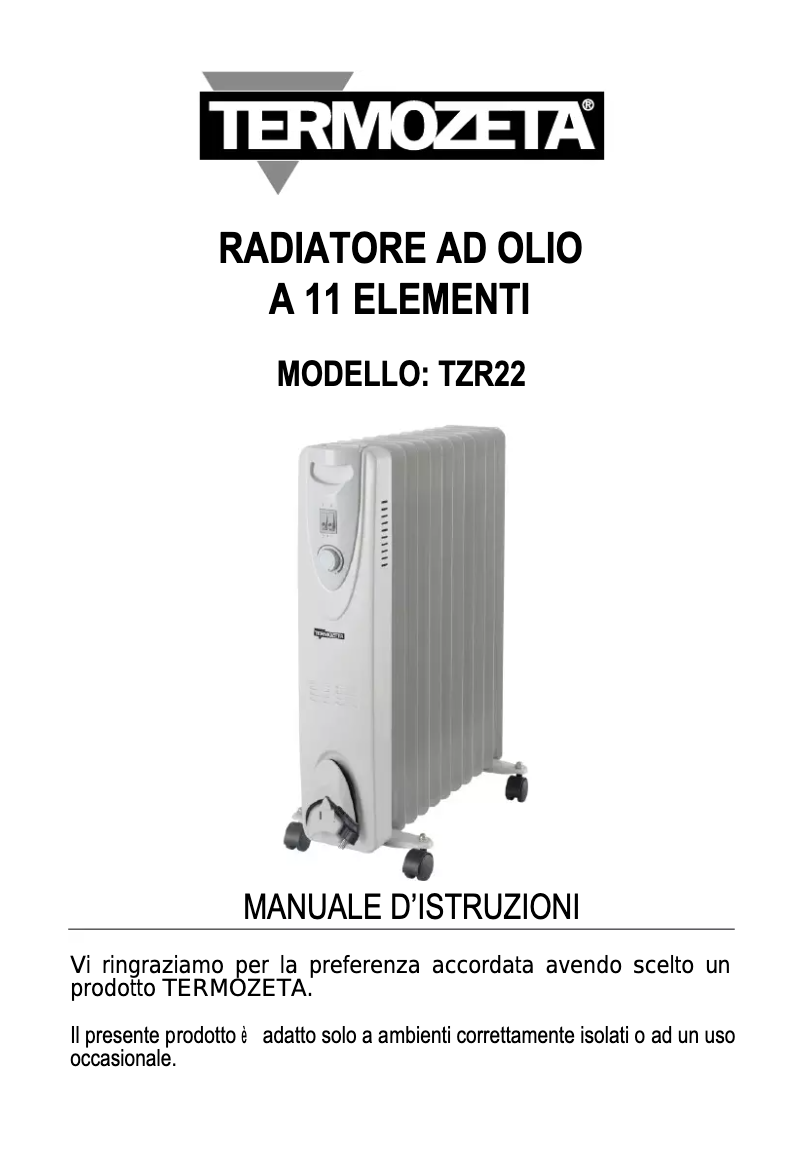 Page n°1 - Manuel utilisateur Termozeta TZR22