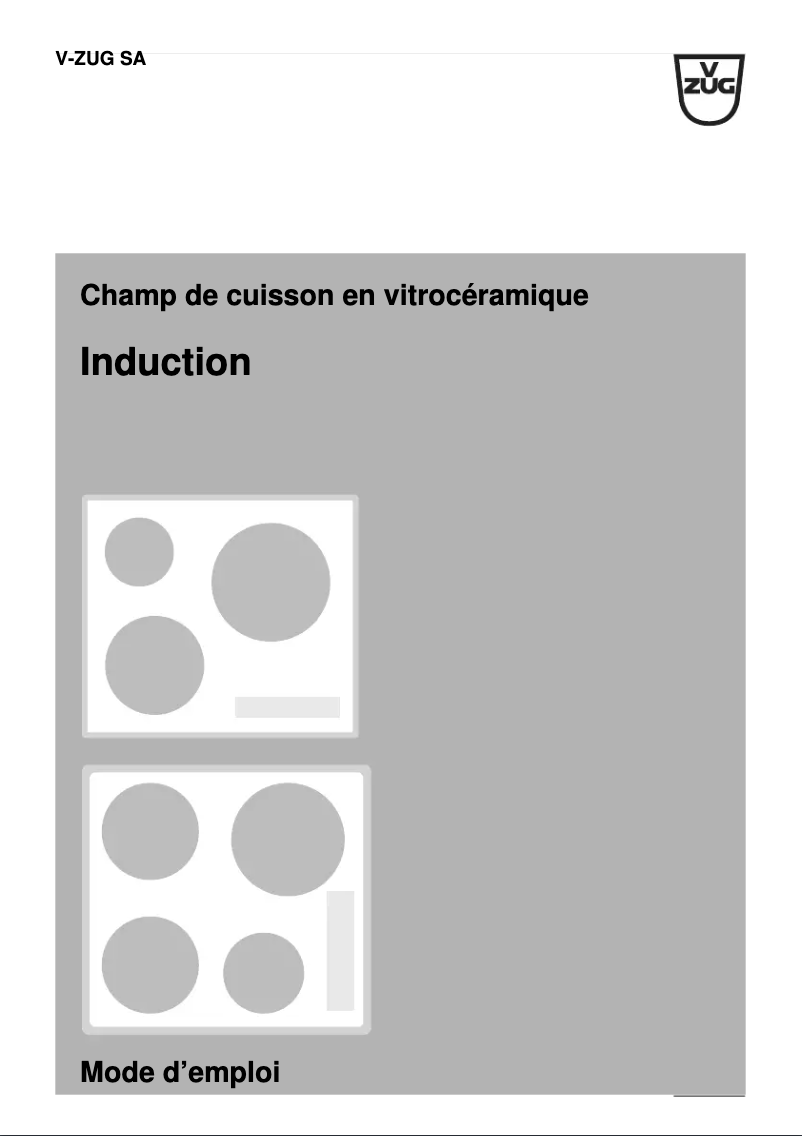 Page 1 de la notice Mode d'emploi V-Zug GK36TIF