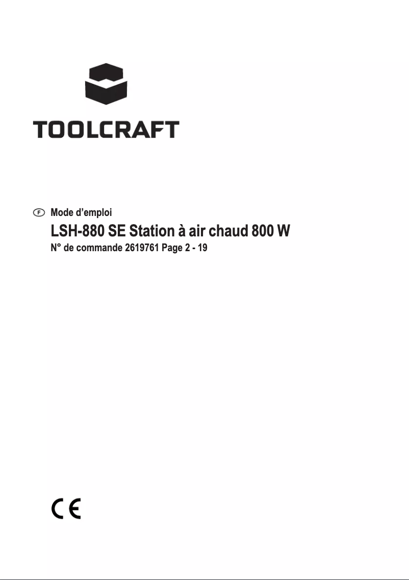 Page 1 de la notice Manuel utilisateur Toolcraft LSH-880 SE