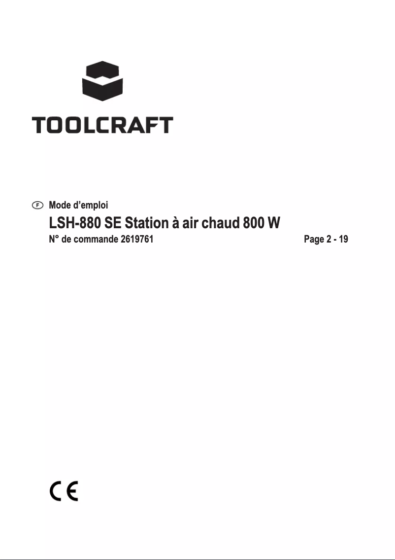 Page n°1 - Manuel utilisateur Toolcraft LSH-880 SE