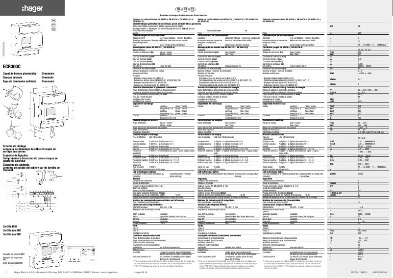 Página 1 del manual Manual de usuario Hager ECR300C