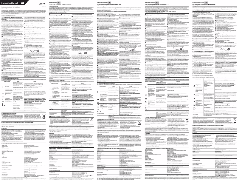 Image de la première page du manuel de l'appareil M3 IM-HEM-7131-E