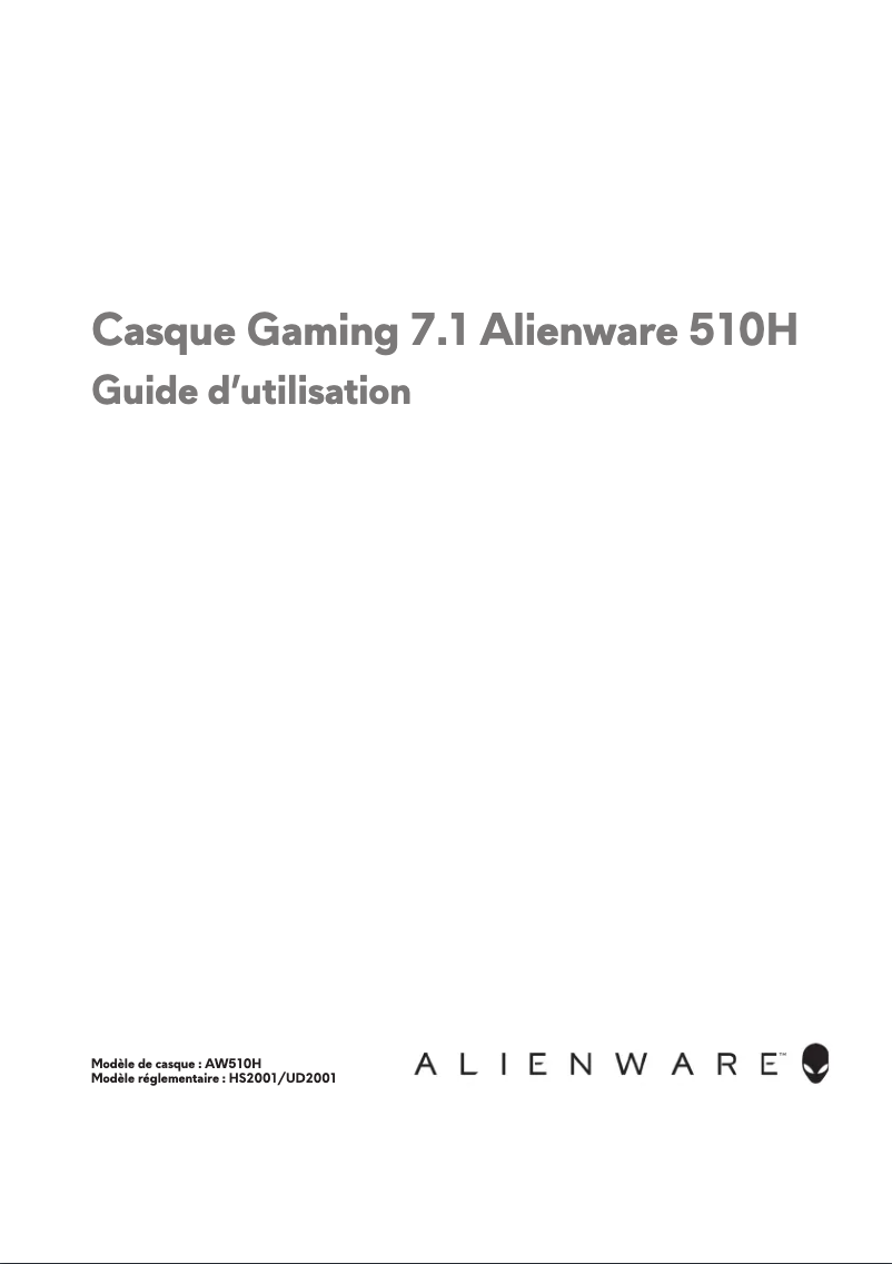 Page 1 de la notice Manuel utilisateur Alienware AW510H