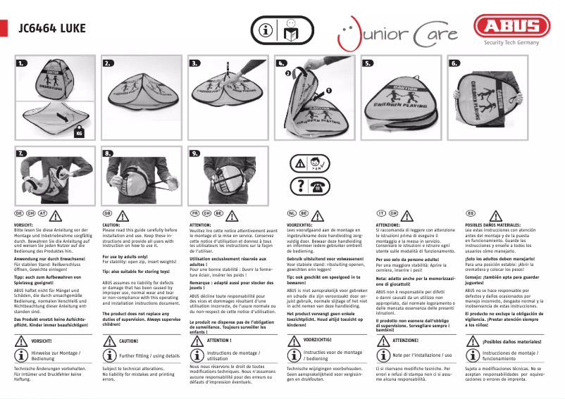Page n°1 - Manuel utilisateur Abus JC6464 LUKE