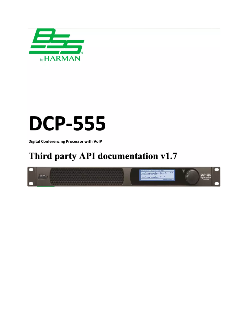 Page n°1 - Manuel utilisateur BSS Audio DCP-555