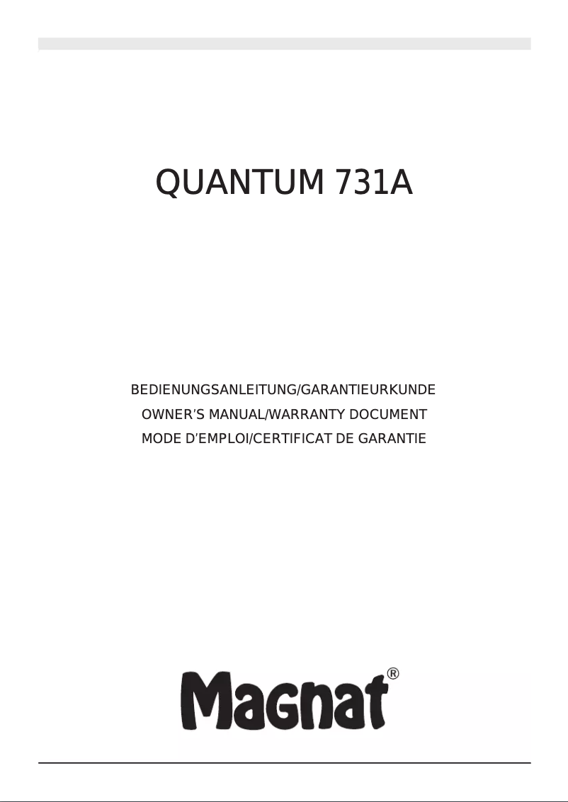 Imagen de la primera página del manual del dispositivo Quantum 731 A