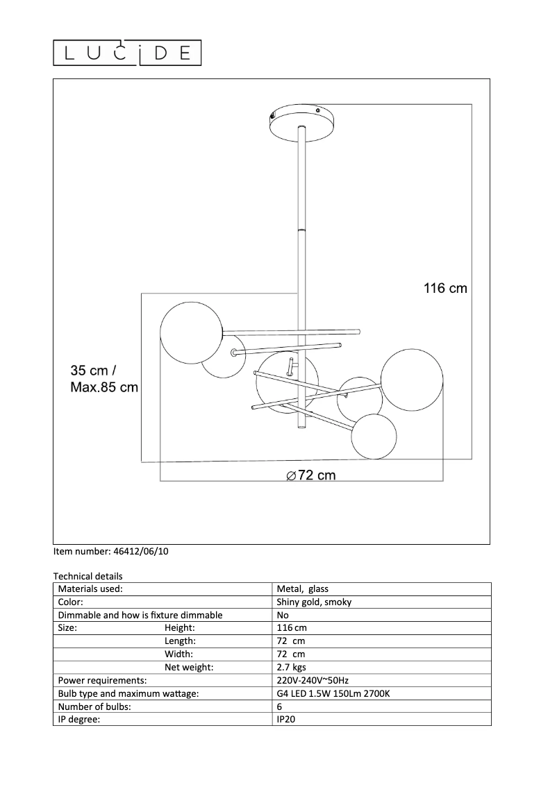 Image de la première page du manuel de l'appareil Alara 46412/06/10