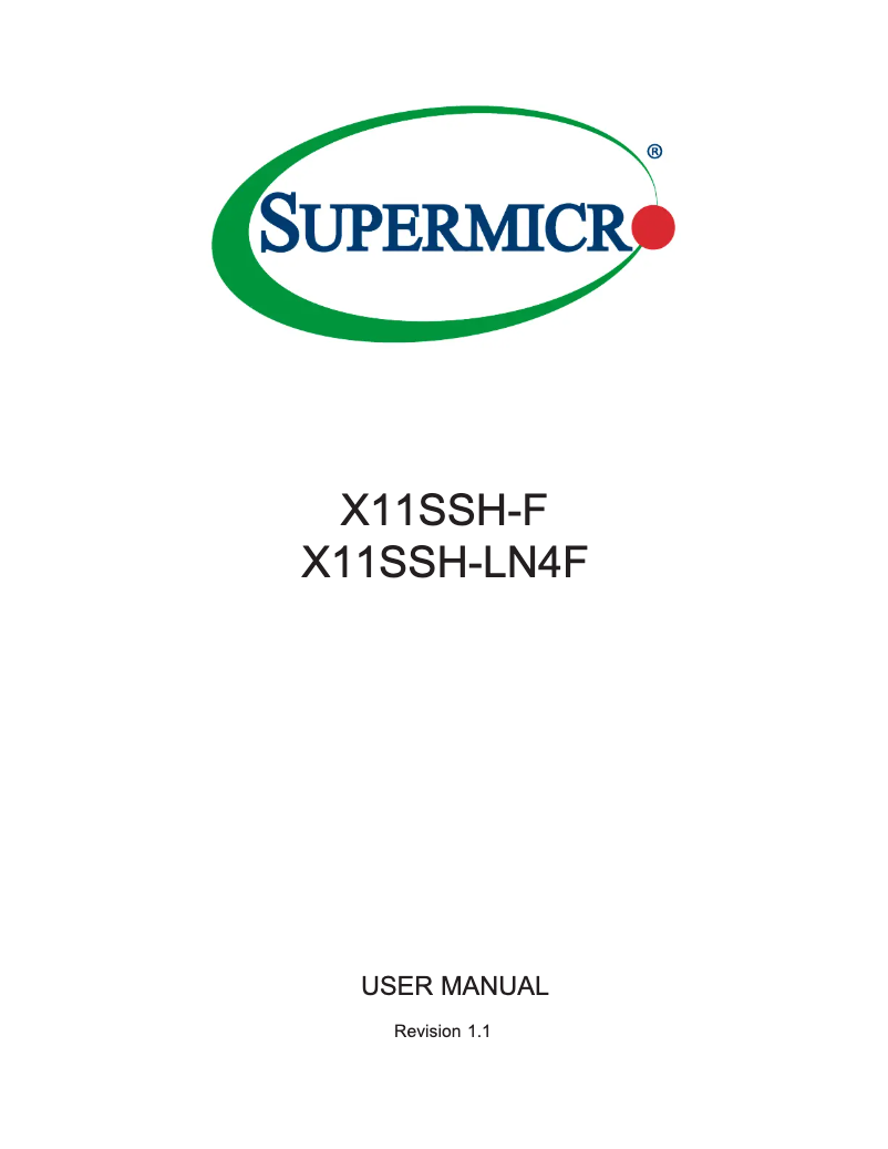 Image de la première page du manuel de l'appareil X11SSH-F