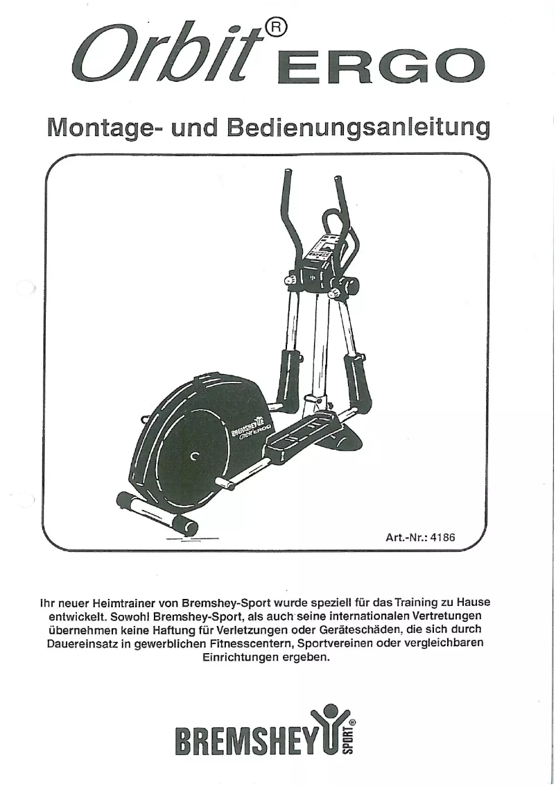 Image de la première page du manuel de l'appareil Orbit Ergo
