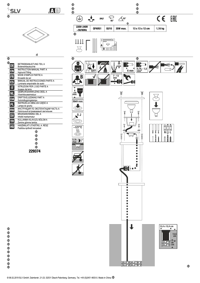 Page 1 de la notice Manuel utilisateur SLV 229374