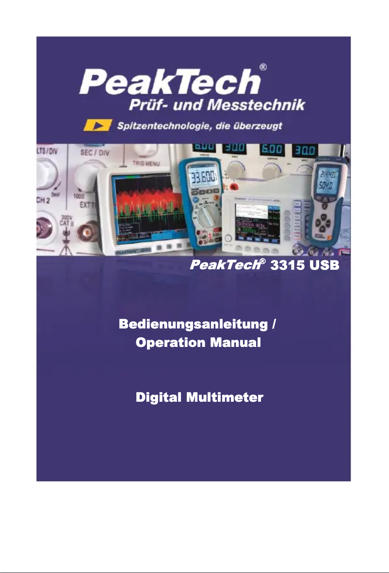 Page 1 de la notice Manuel utilisateur PeakTech 3315