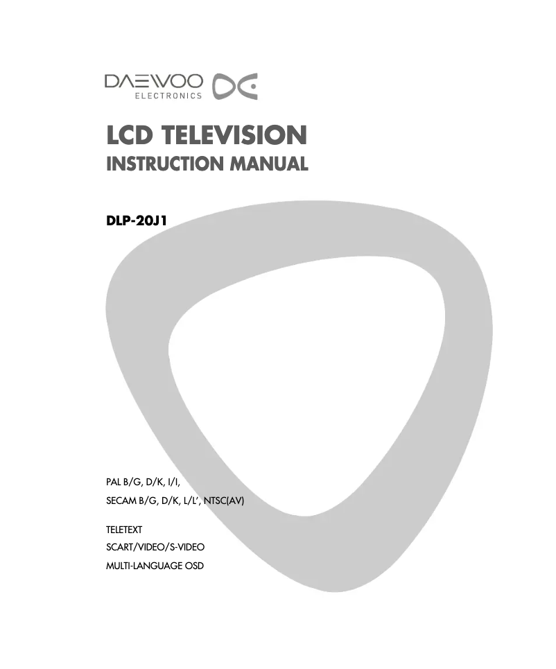 Page n°1 - Manuel utilisateur Daewoo DLP-20J1