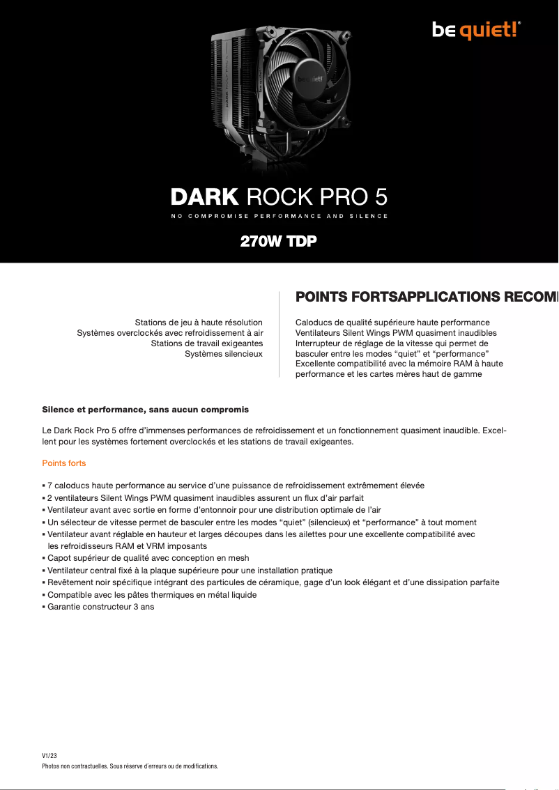 Image de la première page du manuel de l'appareil Dark Rock Pro 5