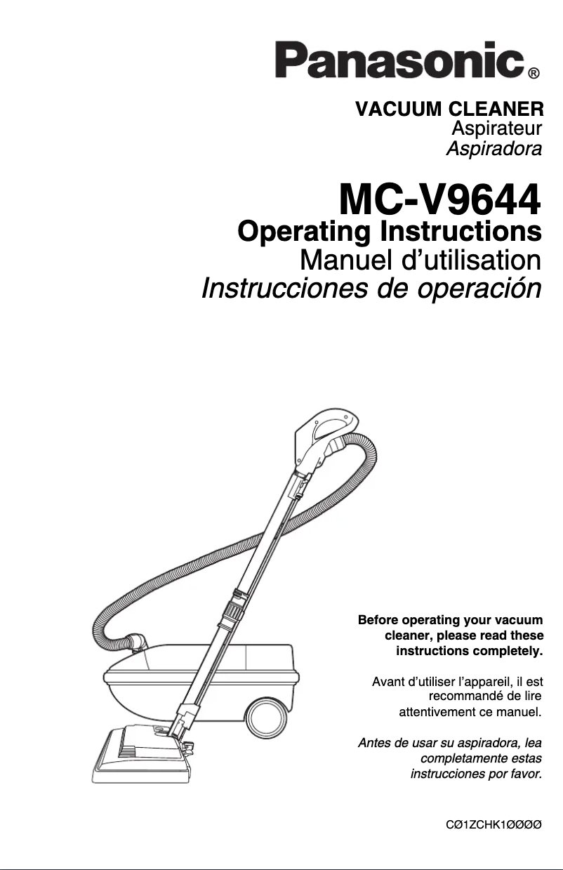 Page n°1 - Manuel utilisateur Panasonic MC-V9644