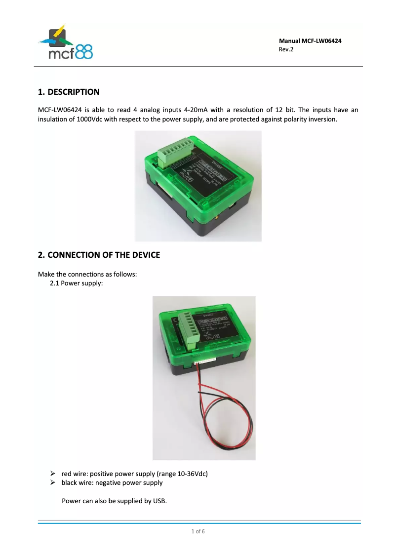 Image de la première page du manuel de l'appareil MCF-LW06424