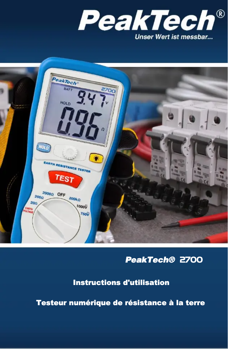 Page 1 de la notice Manuel utilisateur PeakTech 2700