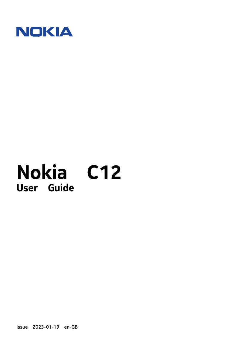 Page n°1 - Manuel utilisateur Nokia C12 Plus