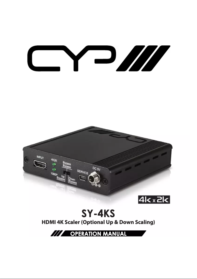 Image de la première page du manuel de l'appareil SY-4KS