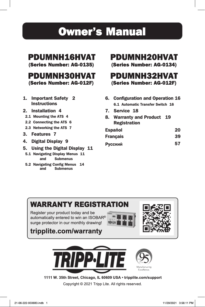 Image de la première page du manuel de l'appareil PDUMNH32HVAT