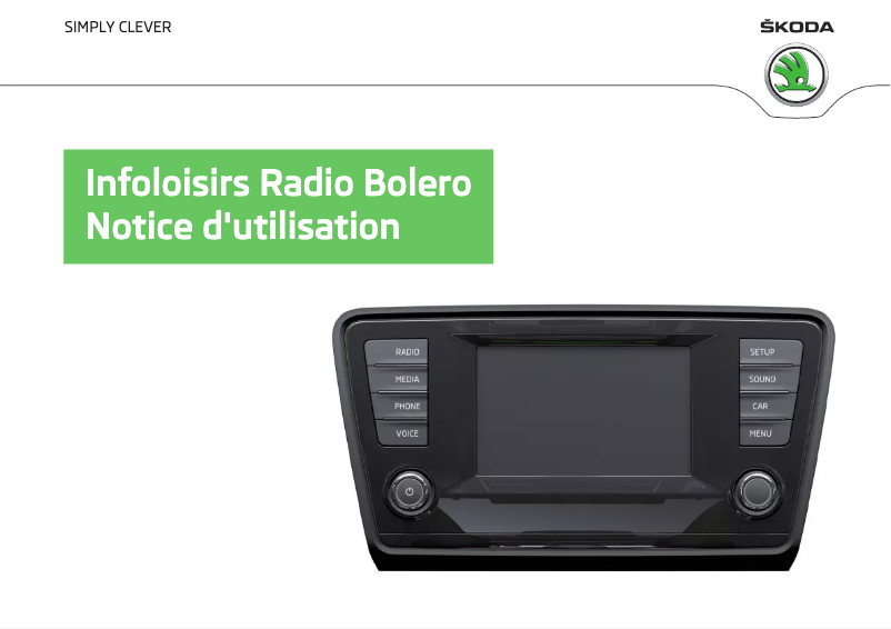 Image de la première page du manuel de l'appareil Bolero