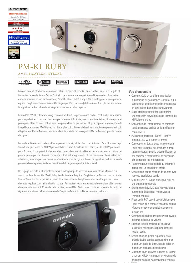 Image de la première page du manuel de l'appareil PM-KI RUBY