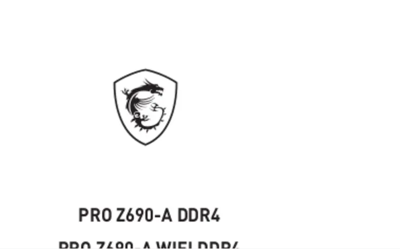 Image de la première page du manuel de l'appareil Pro Z690-A Wifi DDR4