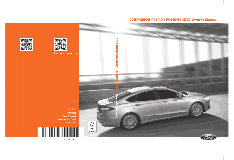 Page n°1 - Manuel utilisateur Ford Fusion Energi (2015)